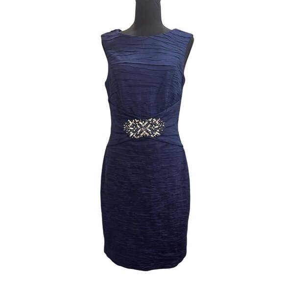 Eliza J Roundneck Embellished Sheath Dress Size 10 - Picture 1 of 7